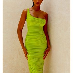 Lime Green One Shoulder House of CB dress